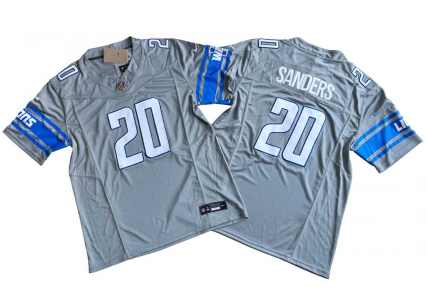 Men%27s Detroit Lions #20 Barry Sanders Gray 2023 F.U.S.E. Vapor Untouchable Limited Jersey